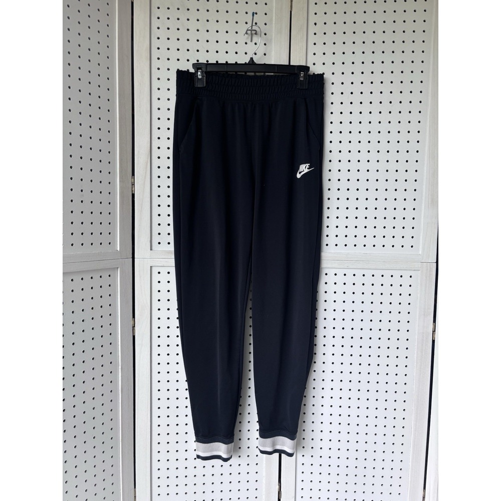 Nike Jogger Womens M Sportswear Heritage Black Poly Knit Pants DJ1099-010